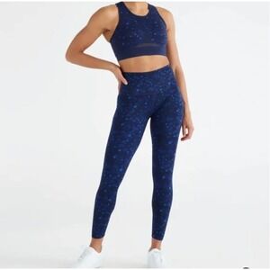 Knix Blue Leopard Print High Waisted Leggings Women XL Activewear Athleisure